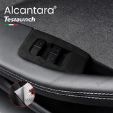 Alcantara Window Switch Button Cover Sticker 6 PCS For 2024 Model 3 Highland